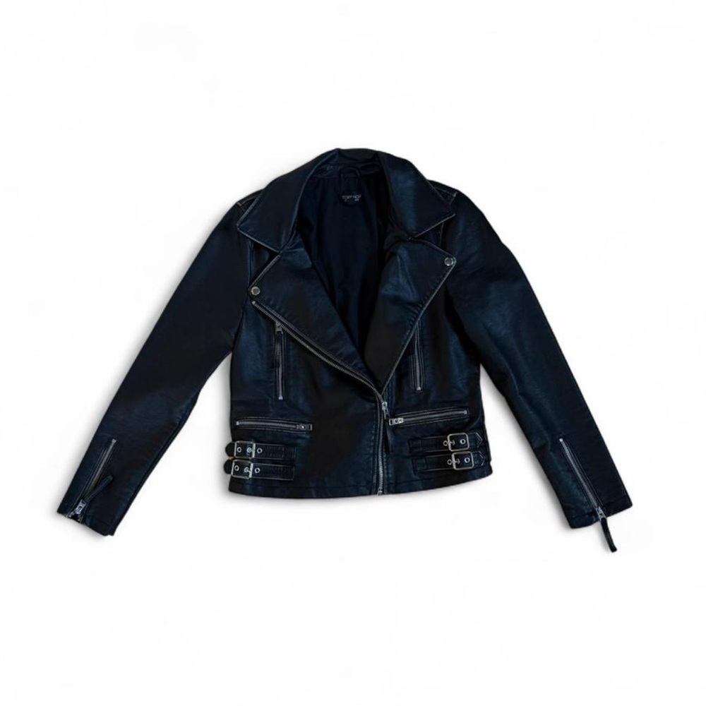 Topshop faux-leather biker jacket
